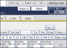 Ilustrace displeje ovládacího panelu