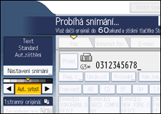 Ilustrace displeje ovládacího panelu