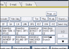 Ilustrace displeje ovládacího panelu