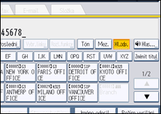 Ilustrace displeje ovládacího panelu