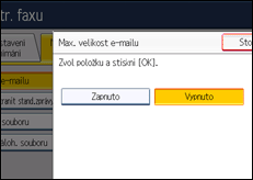 Ilustrace displeje ovládacího panelu