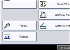 Ilustrace displeje ovládacího panelu