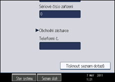 Ilustrace displeje ovládacího panelu
