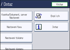 Ilustrace displeje ovládacího panelu