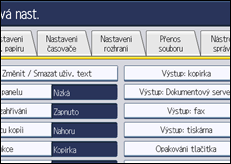 Ilustrace displeje ovládacího panelu