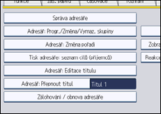 Ilustrace displeje ovládacího panelu