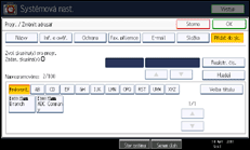 Ilustrace displeje ovládacího panelu