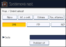 Ilustrace displeje ovládacího panelu