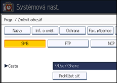 Ilustrace displeje ovládacího panelu