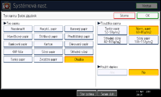 Ilustrace displeje ovládacího panelu