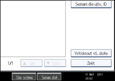 Ilustrace displeje ovládacího panelu