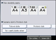 Ilustrace displeje ovládacího panelu