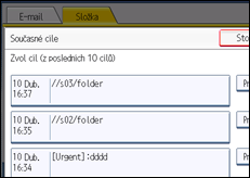 Ilustrace displeje ovládacího panelu