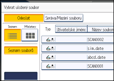 Ilustrace displeje ovládacího panelu