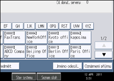 Ilustrace displeje ovládacího panelu