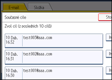 Ilustrace displeje ovládacího panelu