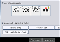 Ilustrace displeje ovládacího panelu