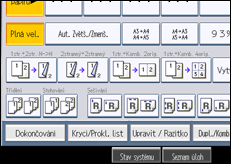 Ilustrace displeje ovládacího panelu