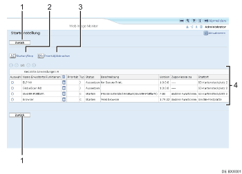 Darstellung der Webbrowseranzeige mit numerierter Abbildung