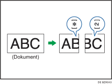 Abbildung Seitentrennung und Verkleinerung in Längsrichtung