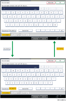 Abbildung der Tasten