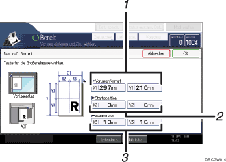 Nummerierte Abbildung Bedienfeld-Display