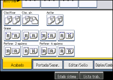 Ilustración de la pantalla panel de mandos