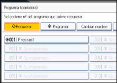 Ilustración de la pantalla panel de mandos