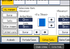 Ilustración de la pantalla panel de mandos