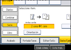 Ilustración de la pantalla panel de mandos