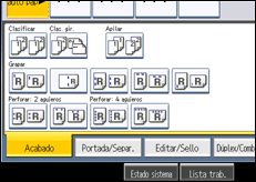 Ilustración de la pantalla panel de mandos