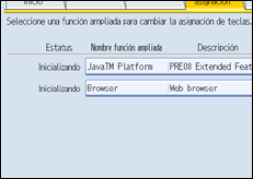 Ilustración de la pantalla panel de mandos