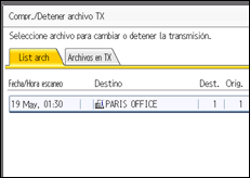 Ilustración de la pantalla panel de mandos