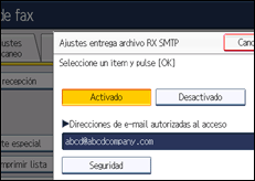 Ilustración de la pantalla panel de mandos
