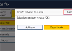 Ilustración de la pantalla panel de mandos