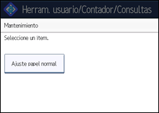 Ilustración de la pantalla panel de mandos
