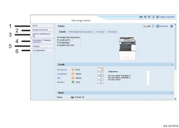 Ilustración de llamada numerada de ilustración de pantalla del explorador Web