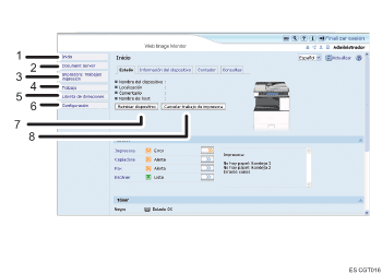 Ilustración de llamada numerada de ilustración de pantalla del explorador Web