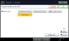 Ilustración de la pantalla panel de mandos