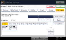 Ilustración de la pantalla panel de mandos
