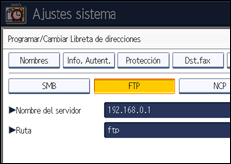 Ilustración de la pantalla panel de mandos