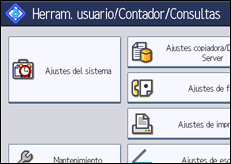 Ilustración de la pantalla panel de mandos