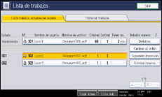 Ilustraci&oacute;n de la pantalla panel de mandos