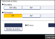 Ilustración de la pantalla panel de mandos
