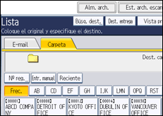 Ilustración de la pantalla panel de mandos