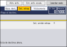 Ilustración de la pantalla panel de mandos