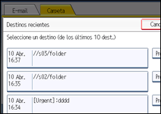 Ilustración de la pantalla panel de mandos