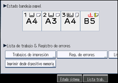 Ilustración de la pantalla panel de mandos