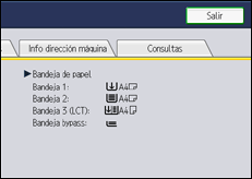 Ilustración de la pantalla panel de mandos