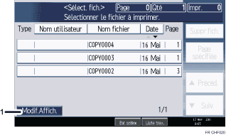 Illustration numérotée du panneau de commande